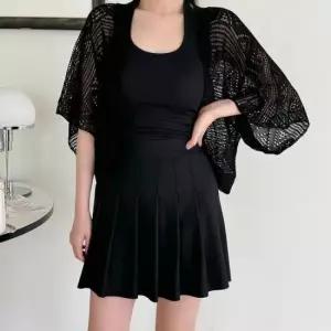 볼레로가디건 여름 펀칭 볼레로 숏 미니 반팔 니트 가디건 빅사이즈