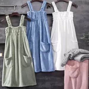 여성샤워가운 밴딩 디자인 여자 편한 스커트 샤워가운 목욕가운