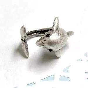 실버925레이어드반지 실버문 행운의 돌고래 반지 하트케이스