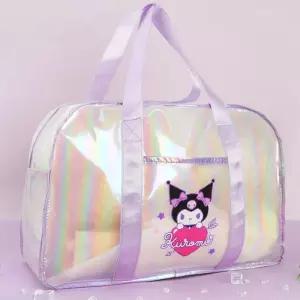 (튼튼)쿠로미 홀로그램 비치백가방 사각 방수 짐가 수영 수백 수영복 산리오