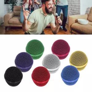 스테인레스 스틸 메쉬 마이크 그릴 헤드 소음 감소 폼 내장 앞유리 마이크 그릴 교체 컴팩트 SM58LC 용