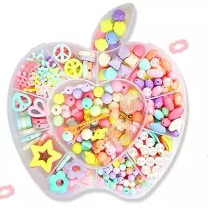 (TD) 하비 비드비즈 만들기kit (사과- 5인 목걸이세트)세트 구슬팔찌 만들기 공예 만들기재료 유치원 게시