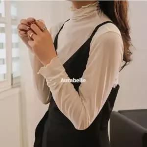 WL 아우라벨르 살구아이보리 시스루 티셔츠 폴라 이너티 나시탑