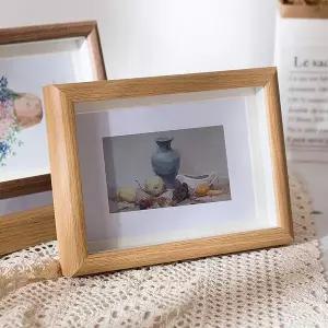 빈티지 우드프레임 사진 액자 2p세트 벽걸이액자