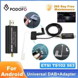 GPS수신기 Podofo DAB 스테레오 수신기 차량용 안테나 디지털 어댑터 튜너 박스 오디오 USB 증폭 루프 안드