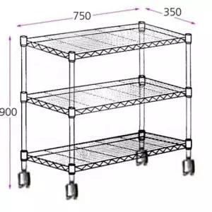 [JED] 750 메탈랙 선반 3단 보관대 메탈 앵글 조립식 수납 정리대 진열대