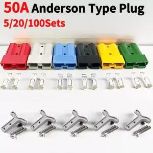 충전단자보호캡 앤더슨 콘센트 커넥터-지게차 배터리 충전 퀵 커넥터 키트 탈착식 핸들 5세트 20100세트 50