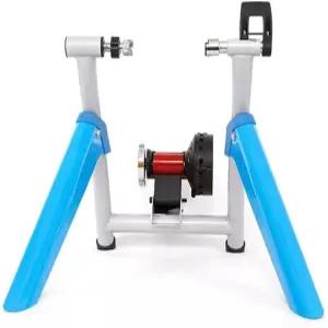 자전거 트레이너 스탠드 휴대용 실내 운동 마그네틱 플라이휠 고정식 저항 운동화 블루