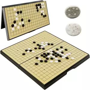 11인치 바둑 게임 세트 마그네틱 접이식 보드 휴대용 중국 전통 웨이치 어른 여행용 고모쿠