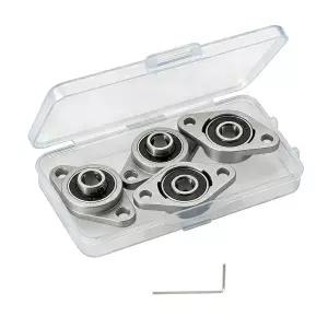 Eowpower 4피스 8mm 보어 직경 플랜지 볼 장착 베개 블록 삽입 베어링