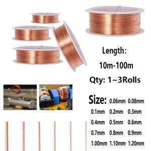 3-1 롤 에나멜 구리 자석 와이어 0.06mm-1.2mm 권선 코일 케이블 래커 처리 된 10-100 미터 길이