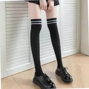 여자 투톤 착시 페이크 미들 롱 팬티 스타킹 니삭스