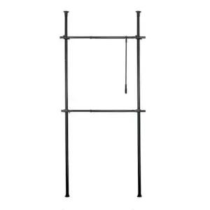 다올 기둥식 행거 2단 38파이 블랙 천장 트니행거 옷걸이 옷장 고정식 튼튼 드레스룸