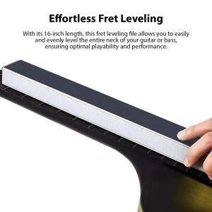 16인치 기타 베이스 프렛 레벨링 빔 폴리싱 도구 (샌드페이퍼 4개 포함) 넥 수리용 알루미늄 합금 내구성