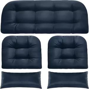 매직 엘리펀트 위커 의자 쿠션 실내 실외 메모리 폼 가구 세트 5개 러브시트 1개 U자형 2개 파티오 가구용