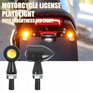 2X 독수리 눈 LED 오토바이 신호 번호판 라이트 오토바이 미등 노란색 모토 액세서리 브레이크 램프