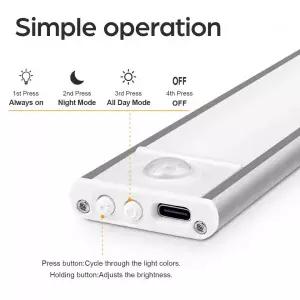 LED블럭바 USB 충전식 옷장 수납장 라이트 튜브 LED 센서 바 스마트 흡수 접착 야간 램프