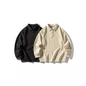 남성 댄디 칼라넥 봄가을 맨투맨 칼라 솔리드 트렌디 니트 캐주얼 커플 스포M3