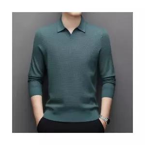 남성 댄디 칼라넥 니트 칼라 긴팔 티 춘추 스포M3