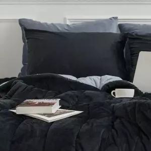 블랙 빌리 퀸 극세사 양면 차렵 이불 베개커버 세트 이불베개세트 침구세트 겨울이불세트