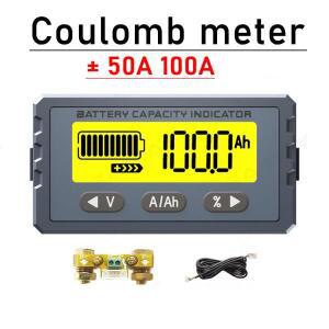리튬 배터리 테스터기 50A 100A 쿨롱 미터 모니터 용량 전력 디스플레이 납산 Lifepo4 이온 BMS 12V 24V 36