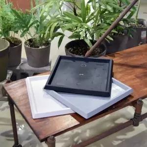 대형 플라스틱화분 유니크 사각 받침대(대.29x29cm)