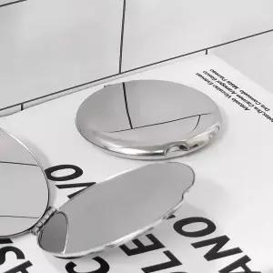 스텐 양면 손거울 원형 거울 접이식 휴대용 메탈 안깨