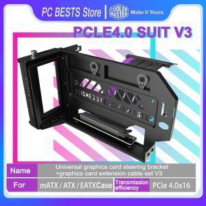 쿨러 마스터 PCIE4.0 x16 V3 유니버셜 수직 GPU 홀더 키트 그래픽 카드 스티어링 브래킷 연장 케이블 300MM