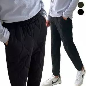[에이치플러스몰]남성 퀼팅 누빔 패딩바지 조거팬츠 방한 겨울바지