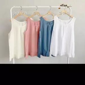 [에이치플러스몰]면 나시 레이스 레이어드 이너 60수 아사 티