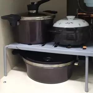 주방 싱크대 길이조절 선반 그레이 하부 장정리 싱크대 선반 그릇정리대