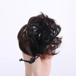 올림머리 똥머리 가발 집게핀 자연갈색 만두머리 가채 올림머리가발