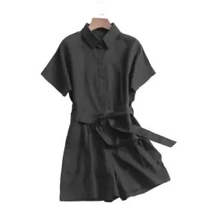 캐주얼 점프슈트 여름 반팔 여성 루즈핏 데님 멜빵바지 옷