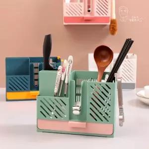 벽걸이 무타공 스테인리스 수저꽂이 물빠짐 식기정리함