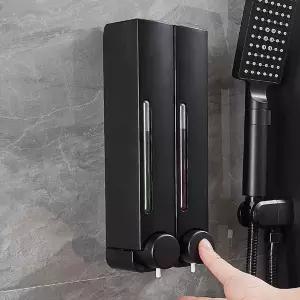 워시데이 벽걸이 물비누 디스펜서 2p세트 350ml 블랙 샴푸통 린스통