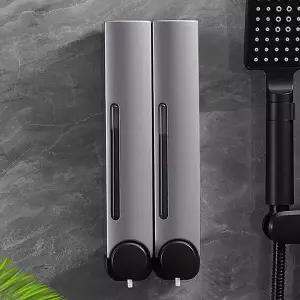 워시데이 벽걸이 물비누 디스펜서 2p세트 350ml 실버 샴푸통 린스통