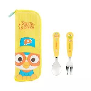 뽀로로 편한스푼포크 안전지퍼 하이수저케이스 3P세트 유아 어린이 어린이집 포크 숟가락 아이 귀여운 캐릭
