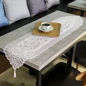 고퀄리티   레이스 33x137cm 테이블 아이보리 러너 프렌치 테이블러너