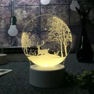 하얀밤 숲속의 사슴 아크릴 무드등 인테리어 감성조명 크리스마스무드등 LED무드등 3D무드등