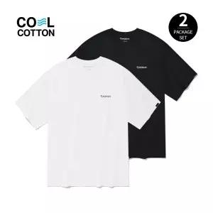 커버낫진 남녀공용 쿨 코튼 2-PACK 티셔츠 블랙화이트 CO2502STE1 CO2502STE1BK 1920051