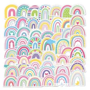 무지개 캐리어 꾸미기 스티커 리무버블 방수 50매 S2170