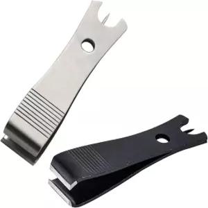 낚싯줄 커터 니퍼 2개와 후크 클리너 핀 스테인리스 스틸 라인 가위 절단 도구 다기능 액세서리 실버+블랙