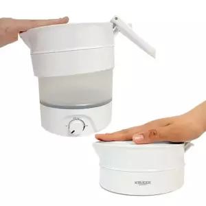 크루거0613 캠핑 여행용 접이식 전기포트 0.8L 접는 전기주전자 미니 폴딩포트