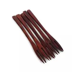 전통원목포크 디저트 과일 다과용 우드 포크 5P