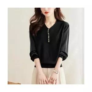 가을 봄 여사친 니트 독보적인예쁨 페이크투피스 브이넥 스웨터 긴팔 인기3