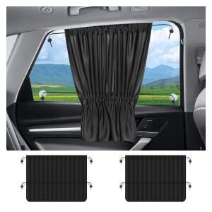 2PCS 자동차 창문 그늘막, 일광 보호 및 실내 냉방을 위한 신축성 커튼, 유리를 범용 프라이버시 그늘막