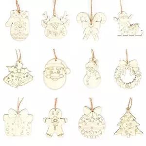 크리스마스 우드 오너먼트 세트 12종트리장식