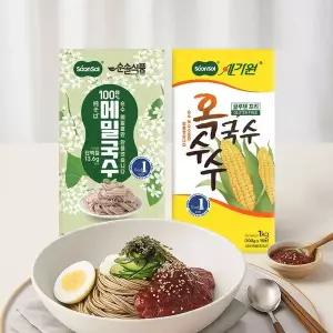 [NS홈쇼핑][1+1] 순솔 100% 메밀국수 1kg+순솔가원 옥수수국수 1kg (100g x 10봉 x 2박스)..[35492600]