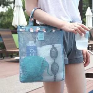 메쉬 토트 손잡이 물놀이 비치백 PVC 수영장 방수가방 데일리백