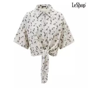 [르샵]플라워 타이 포인트 반팔 셔츠 (DQ2BA009A)